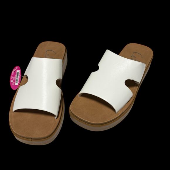 Celia Shoes - CELIA Raya H Band Slide - Womens White sandals slip on SZ/7